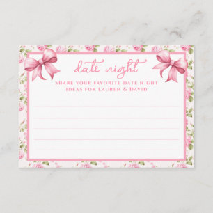Roze Rozen en Bogen Coquette Date Night Kaarten