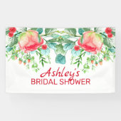 Roze rozen en buisjes spandoek (Horizontaal)