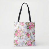 Roze rozen en buisjes tote bag (Voorkant)