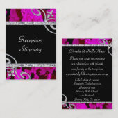  roze rozen en diamanten zwepen informatiekaartje (Voorkant / Achterkant)