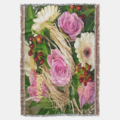 Roze rozen en dingen werpdeken deken (Voorkant Verticaal)