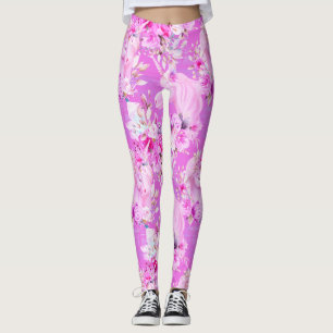 Roze rozen en eenhoorns leggings