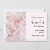 roze rozen en elegante kant - Birthday Kaart (Voorkant)