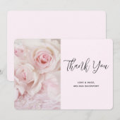 roze rozen en elegante kant - Dank u wel Bedankkaart (Voorkant / Achterkant)