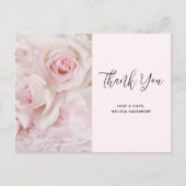 roze rozen en elegante kant - Dank u wel Briefkaart (Voorkant)