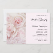 Roze Rozen en Elegante Kant uit het Verleden - Bru Kaart (Voorkant)