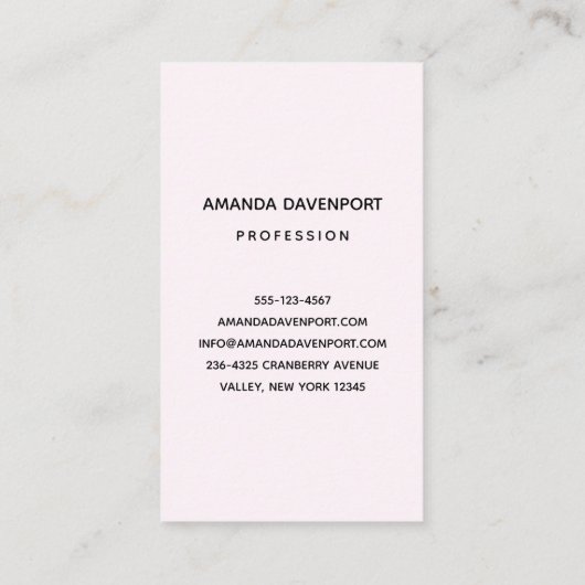  roze rozen en elegante kant visitekaartje (Achterkant)