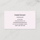 roze rozen en elegante kant visitekaartje (Achterkant)