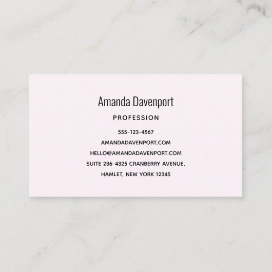  roze rozen en elegante kant visitekaartje (Achterkant)