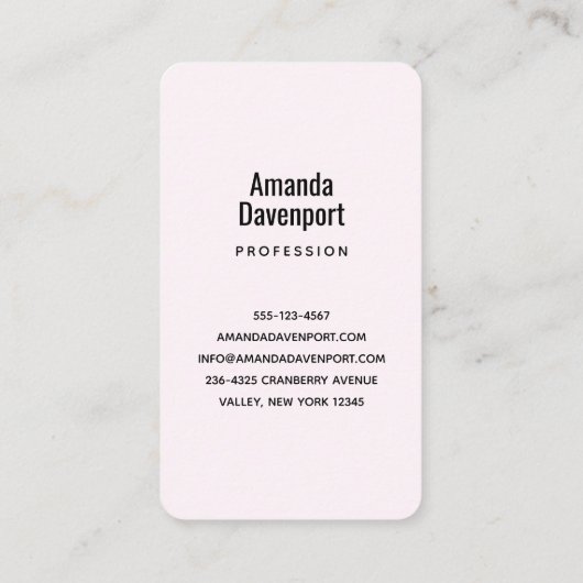 roze rozen en elegante kant visitekaartje (Achterkant)