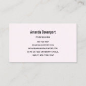  roze rozen en elegante kant visitekaartje (Achterkant)