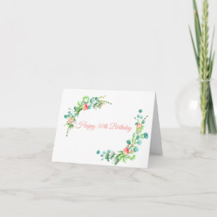 Roze Rozen en Eucalyptus Milestone Verjaardag Kaart
