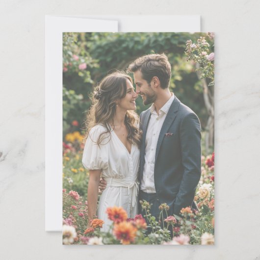 Roze rozen en eucalyptus Waterverf bruiloft Kaart (Achterkant)