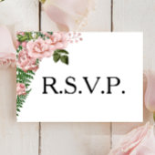 Roze rozen en Ferns Wedding RSVP