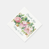 Roze rozen en foliepapier Napkin Servet (Hoek)