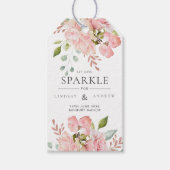  roze rozen en glitter Wedding Sparkler Label Cadeaulabel (Voorkant)