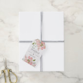  roze rozen en glitter Wedding Sparkler Label Cadeaulabel (Met Touw)