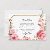 Roze Rozen en Goud Lijst Orthodox Doopsel Bedankkaart (Voorkant)