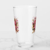 Roze rozen en gouden bladeren glas (Rechts)