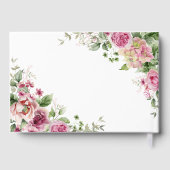 Roze rozen en goudfolie Jubileum Gastenboek (Achterkant)