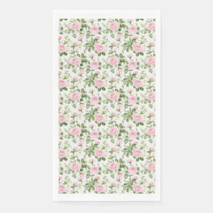Roze rozen en groene bladeren naadloos servet