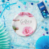 Roze rozen en handschoen Bord voor golfbal (Feest)