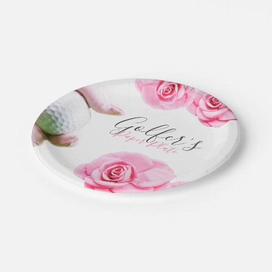 Roze rozen en handschoen Bord voor golfbal (Gekanteld)