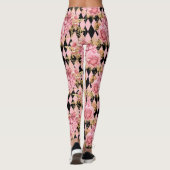 Roze rozen en Harlekijn Leggings (Achterkant)