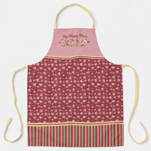 Roze rozen en harten schort