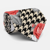 roze rozen en het geluidsdieptepatroon stropdas (Opgerold)