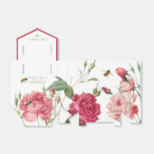 Roze Rozen en Honingbijen Apiary Product Cadebox Bedankdoosjes (Uitgevouwen)