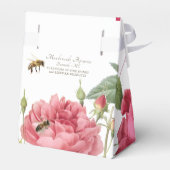 Roze Rozen en Honingbijen Apiary Product Cadebox Bedankdoosjes (Achterkant)