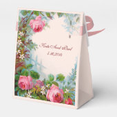 ROZE ROZEN EN JASMINES EDELSTEEN BRUILOFT MONOGRAM BEDANKDOOSJES (Achterkant)