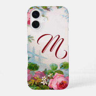 ROZE ROZEN EN JASMINES FLORALE MONOGRAM iPhone 16 HOESJE