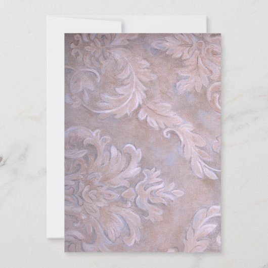 roze rozen en kant bruiloft kaart (Achterkant)