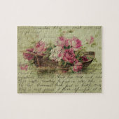 roze rozen en kat legpuzzel (Horizontaal)