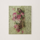  roze rozen en kat legpuzzel (Verticaal)