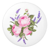 Roze rozen en lavender Ceramic Knob Keramische Knop (Voorkant)