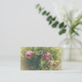 roze rozen en lavender Romantic Floral Visitekaartje (Staand voorkant)