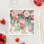 Roze Rozen en Lint Servet (Insitu)