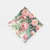 Roze Rozen en Lint Servet (Hoek)