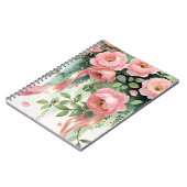 Roze rozen en linten notitieboek (Linkerzijde)