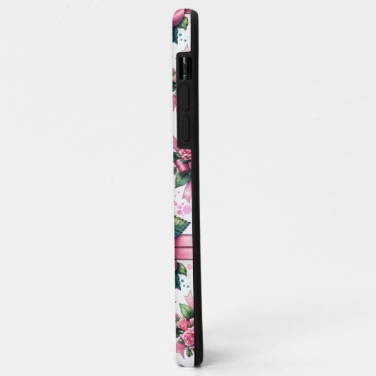 Roze rozen en linten telefoonhoesje Case-Mate iPhone case (Achterkant/links)