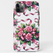 Roze rozen en linten telefoonhoesje Case-Mate iPhone case (Achterkant)