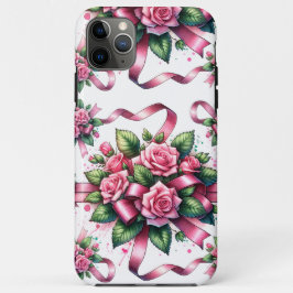 Roze rozen en linten telefoonhoesje Case-Mate iPhone case