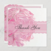 Roze rozen en Lozen Hartelijk dank Bedankkaart (Voorkant / Achterkant)