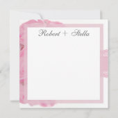 Roze rozen en Lozen Hartelijk dank Bedankkaart (Achterkant)