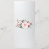 Roze rozen en Luxe Silver Wedding Menu (Achterkant)