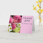 Roze rozen en madeliefjes bedankt kaart (Gele Bloem)