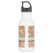  roze rozen en marmer met monogram waterfles  (Achterkant)